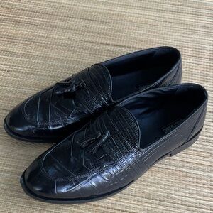 Stacy Adams Black Leather Loafers Sleek Slip-Ons Men’s Shoes Size 12 W